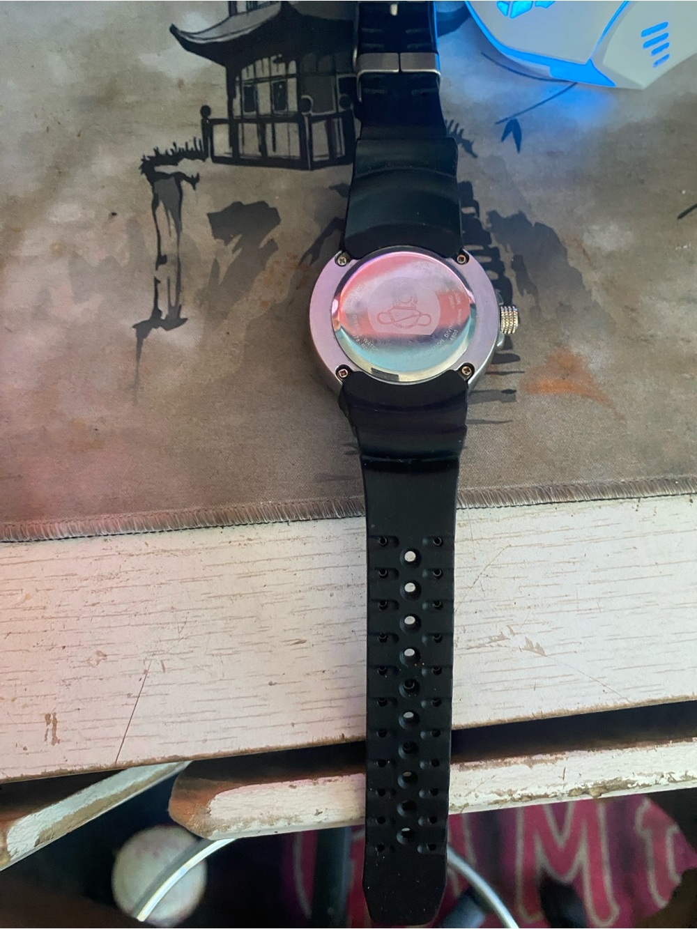 Citizen Black Silicone Smartwatch with Silver Caseback